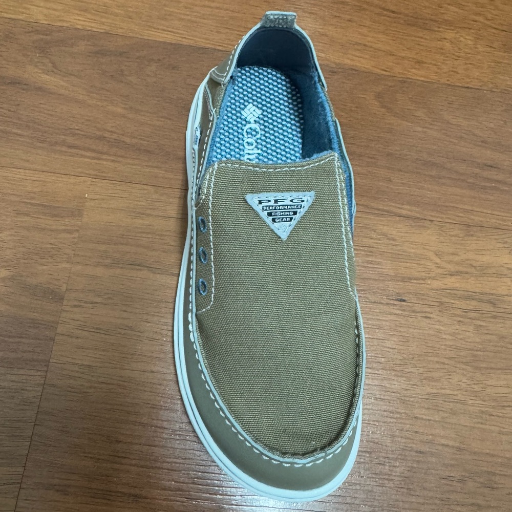 Columbia Bahama PFG Kids Slip On Casual Omni-Grip Leather Canvas Shoes